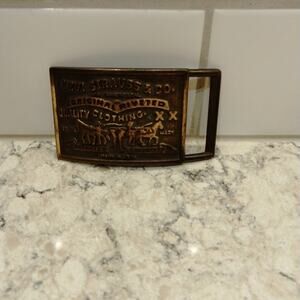 Vintage Levi Strauss & Co. Silver Brass Belt Buckle